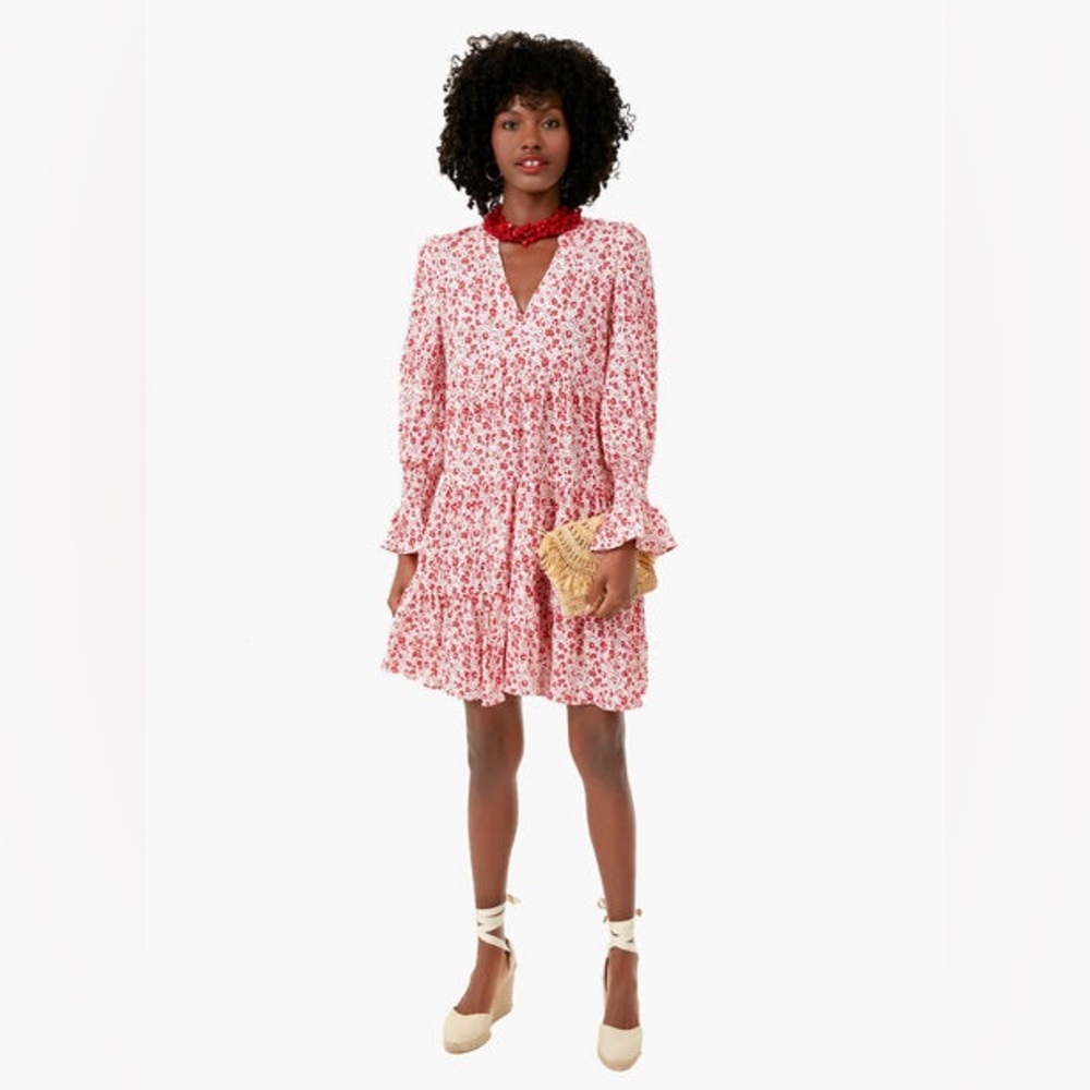 Pomander Place Scarlet Ditsy Floral Kenzo Dress Size Small